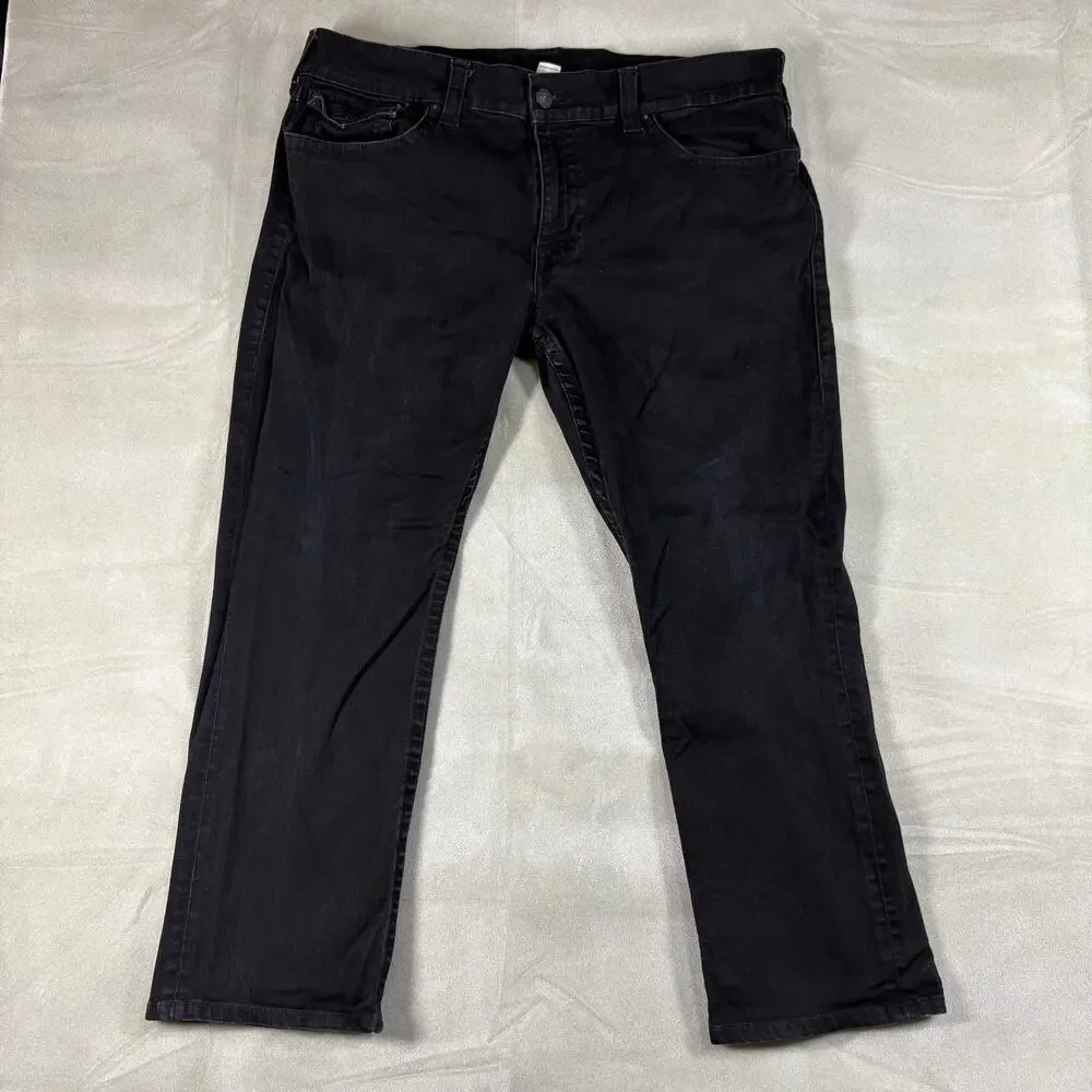 True Religion Straight Leg Black Jeans Size‎ 42 Men Preowned